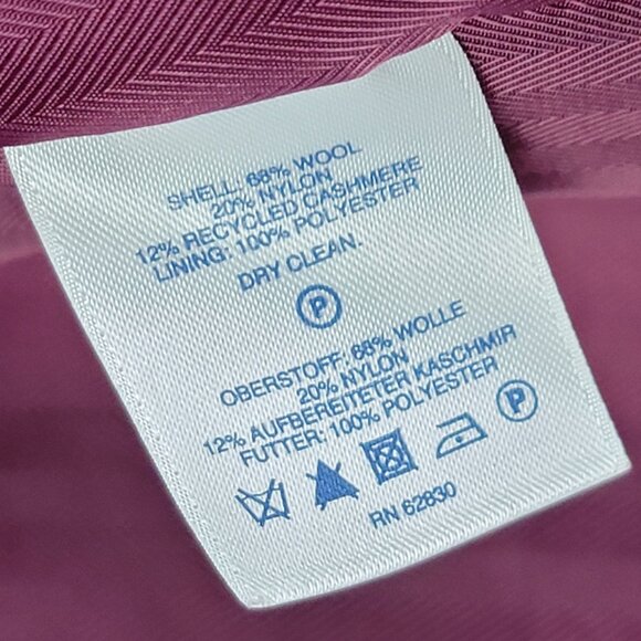 Lands' End Burgundy Wool Cashmere Blend Short Coat Jacket - 6P - Picture 14 of 14